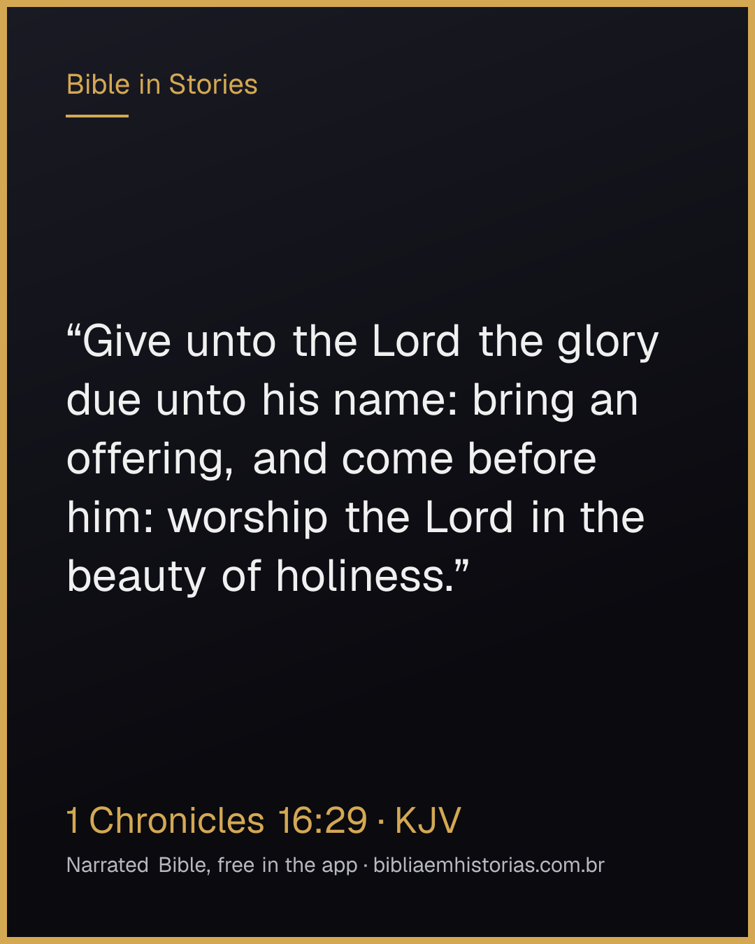 Verse image for 1 Chronicles 16:29 to share
