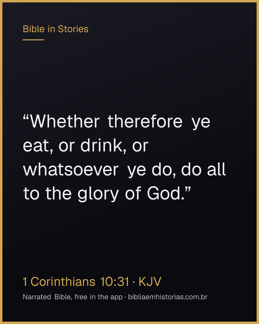 Verse image for 1 Corinthians 10:31 to share