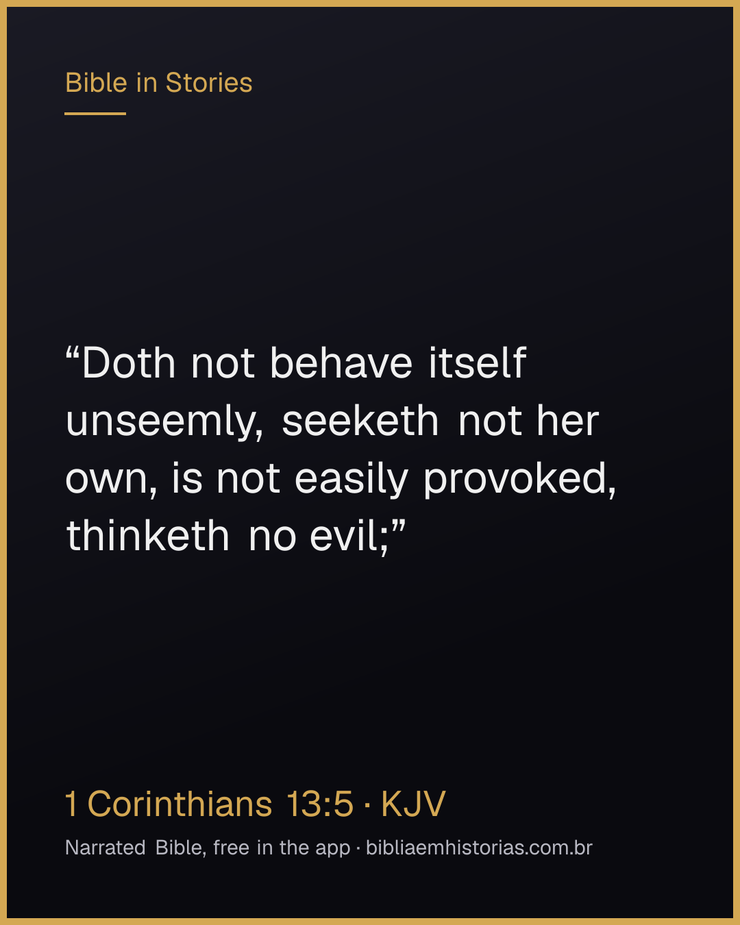 Verse image for 1 Corinthians 13:5 to share