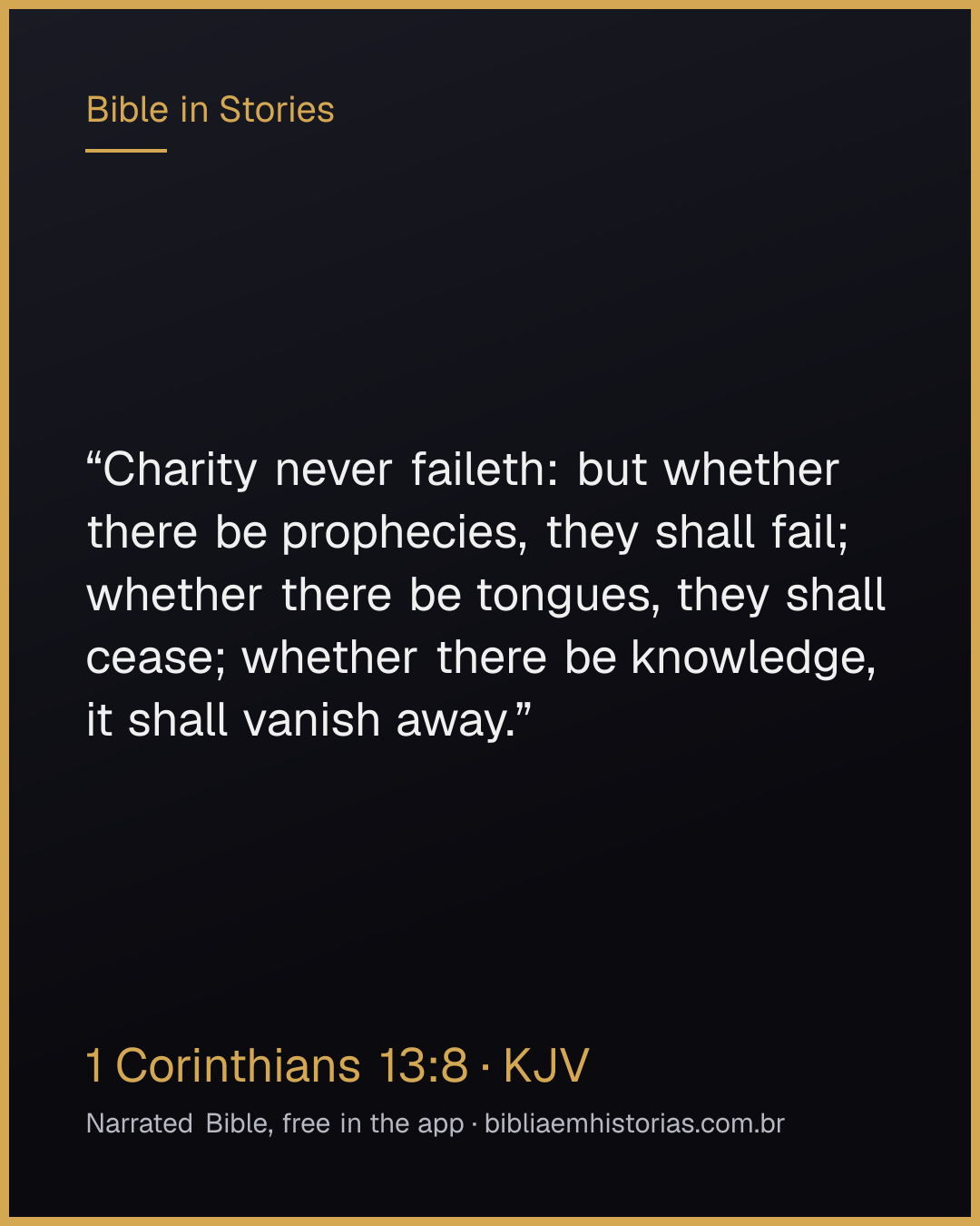 Verse image for 1 Corinthians 13:8 to share