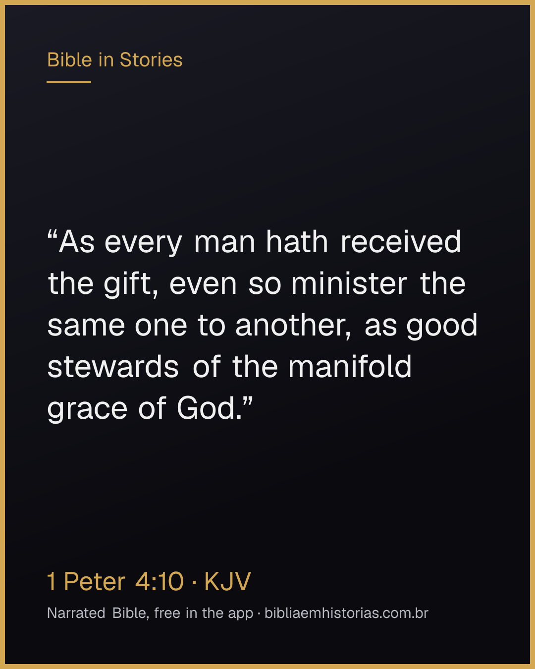 Verse image for 1 Peter 4:10 to share