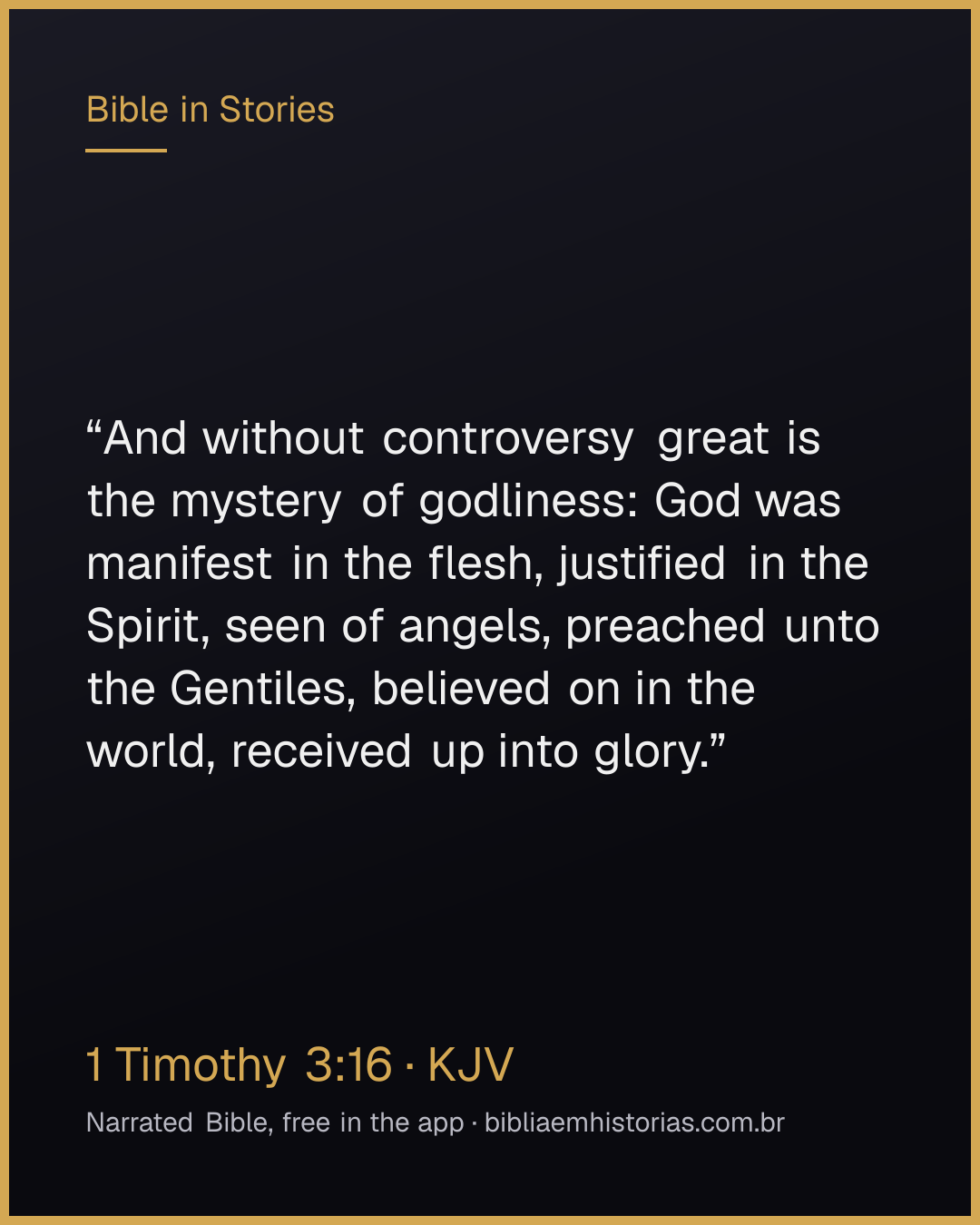 Verse image for 1 Timothy 3:16 to share