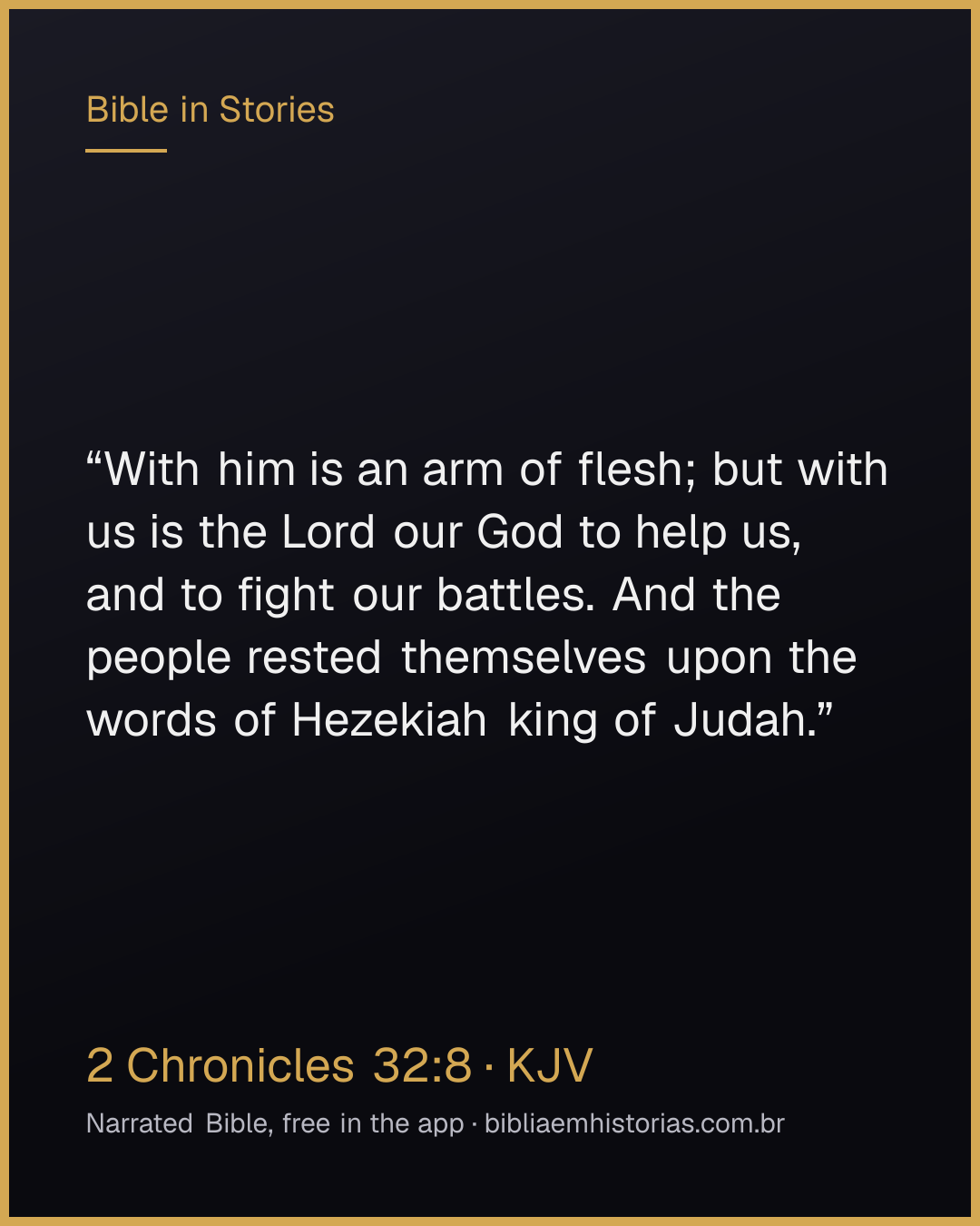 Verse image for 2 Chronicles 32:8 to share