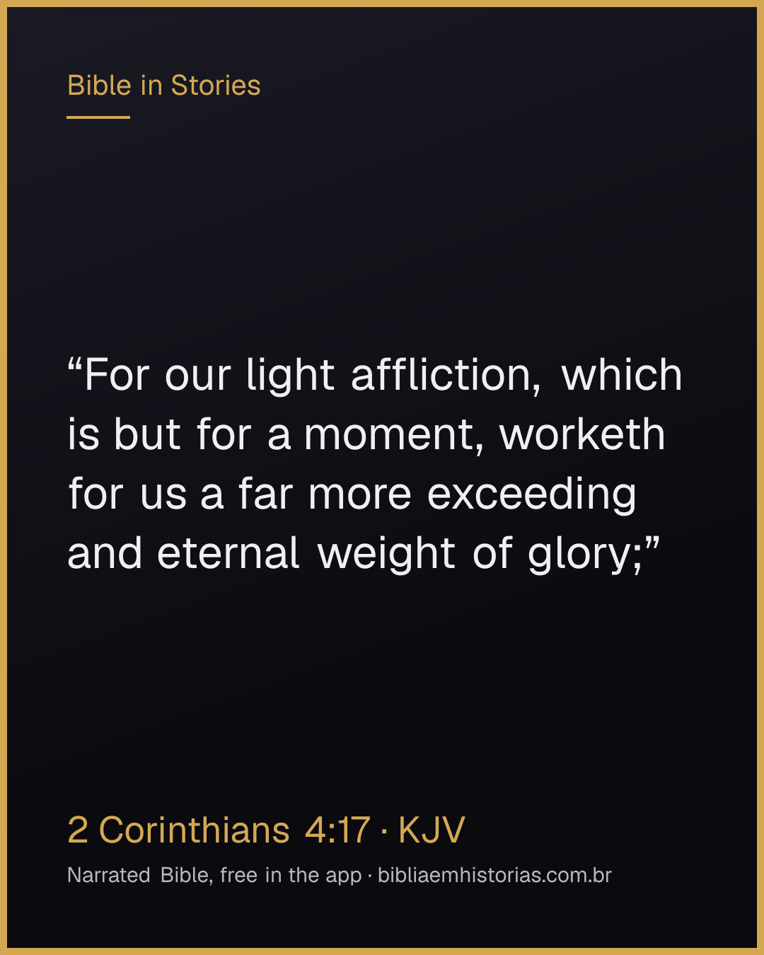 Verse image for 2 Corinthians 4:17 to share