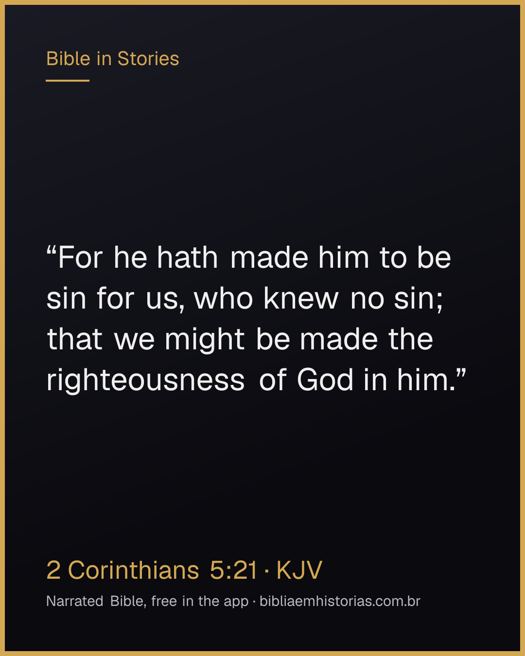 Verse image for 2 Corinthians 5:21 to share