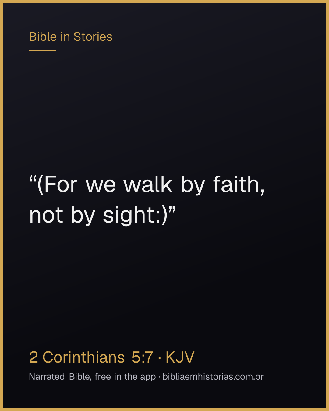 Verse image for 2 Corinthians 5:7 to share
