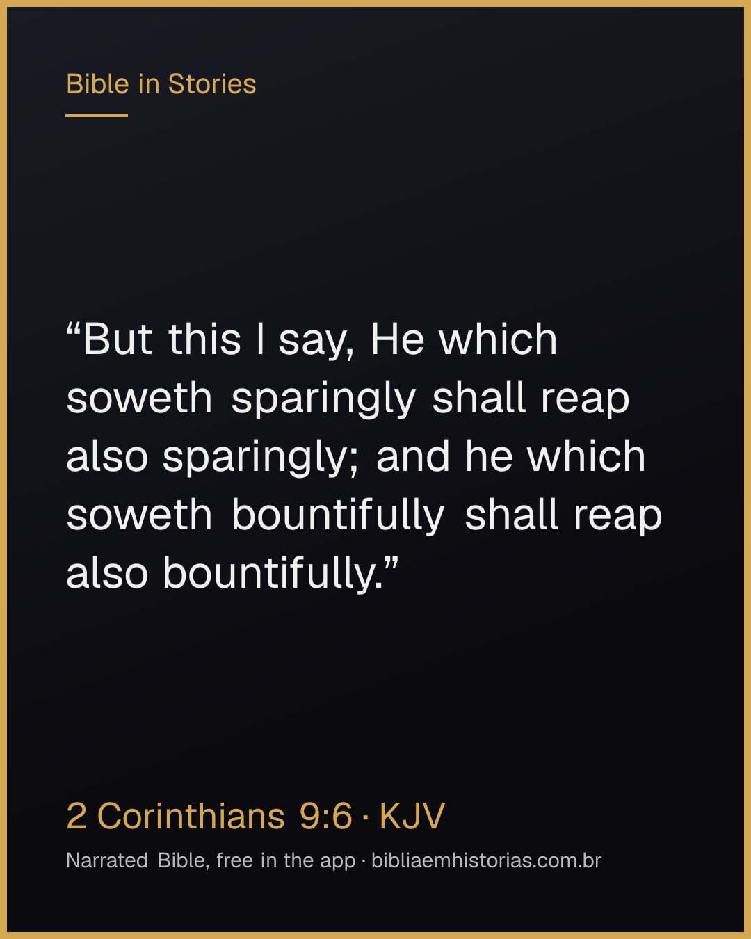 Verse image for 2 Corinthians 9:6 to share