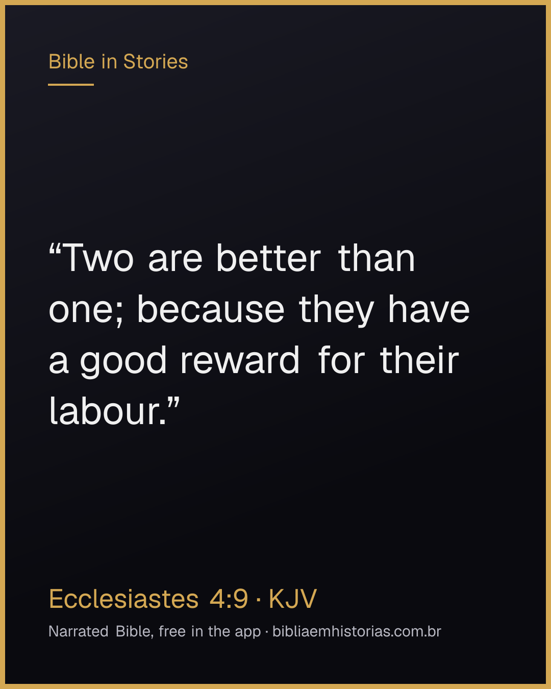 Verse image for Ecclesiastes 4:9 to share