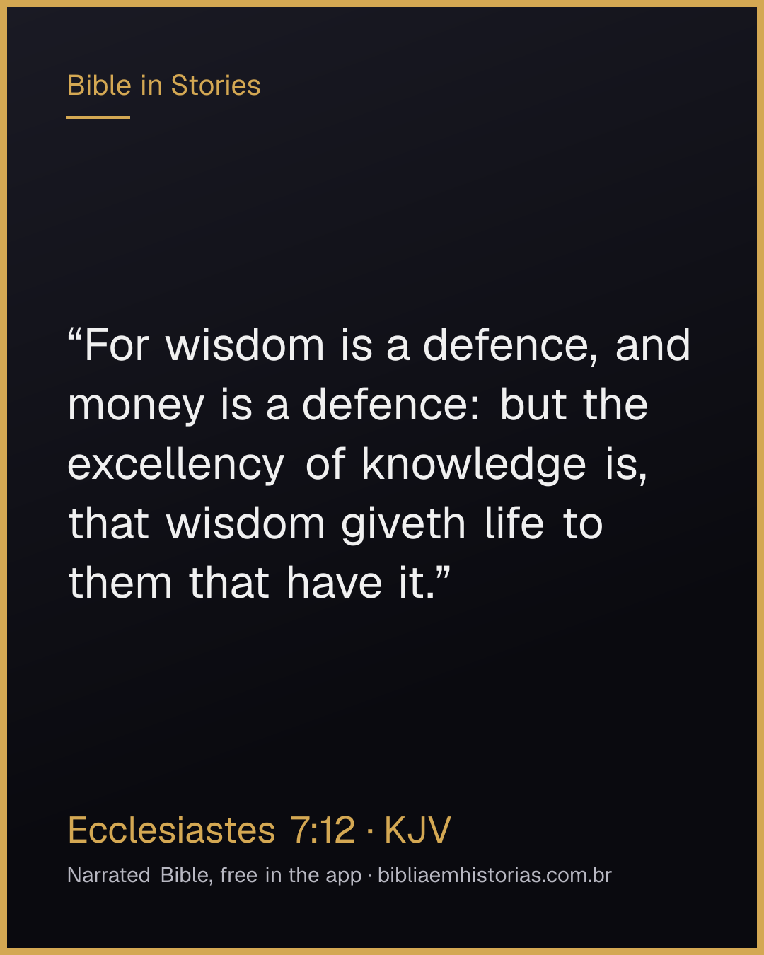 Verse image for Ecclesiastes 7:12 to share