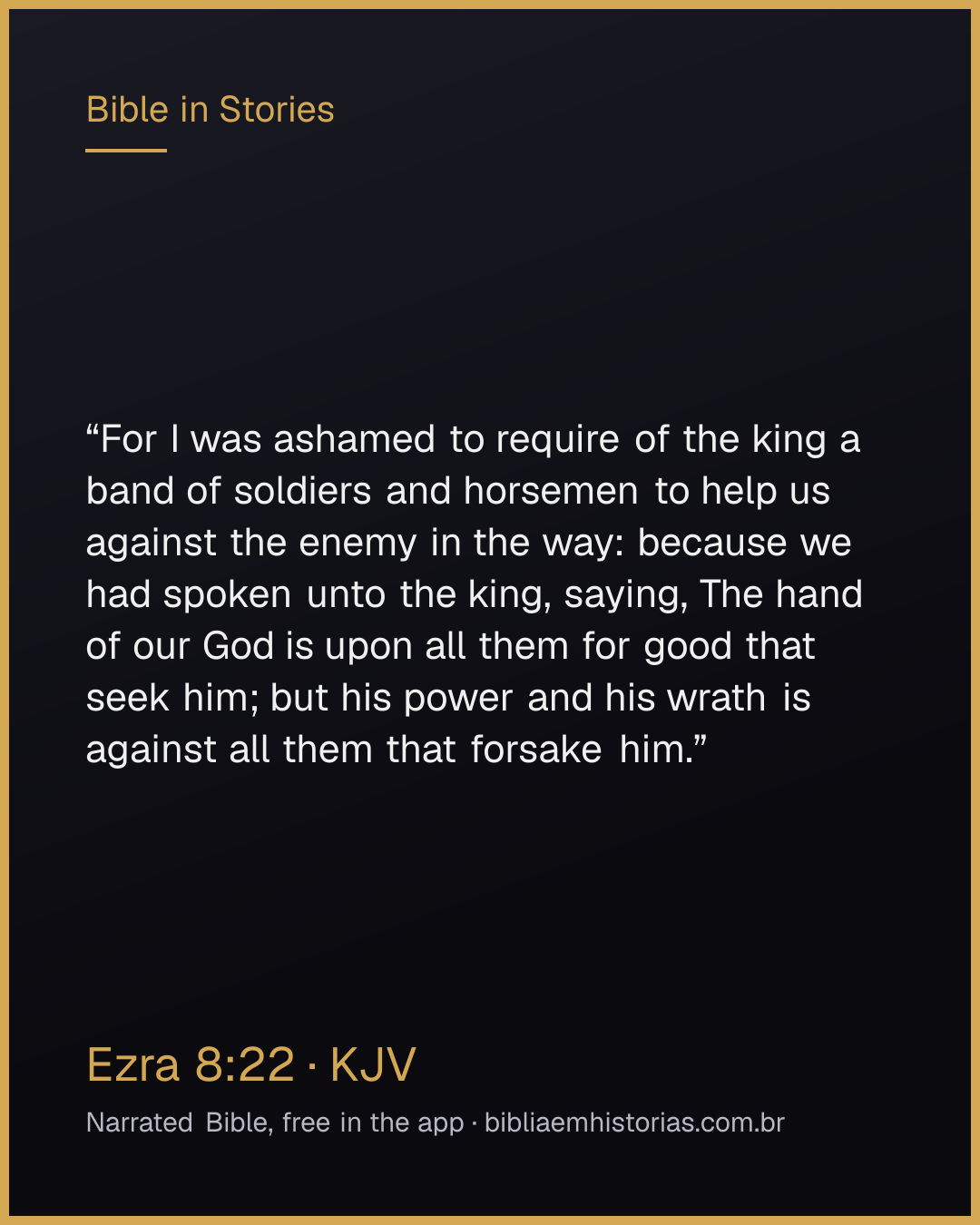 Verse image for Ezra 8:22 to share