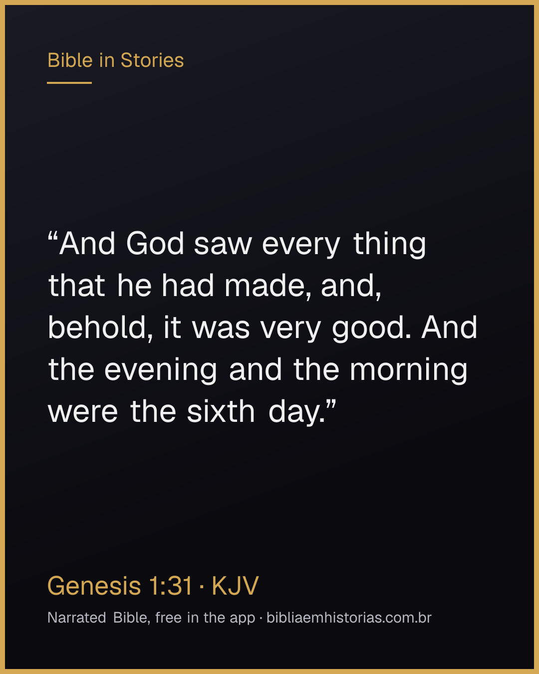 Verse image for Genesis 1:31 to share