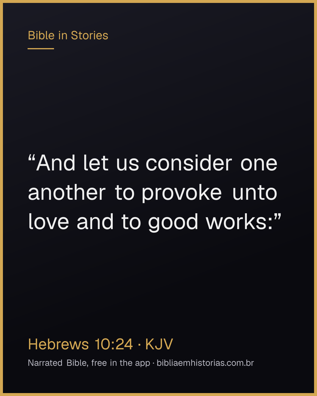 Verse image for Hebrews 10:24 to share