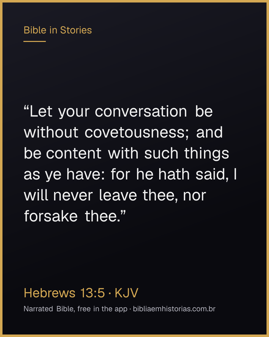 Verse image for Hebrews 13:5 to share