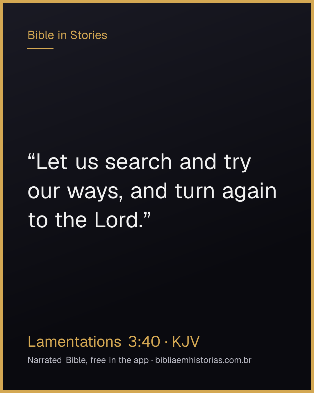 Verse image for Lamentations 3:40 to share