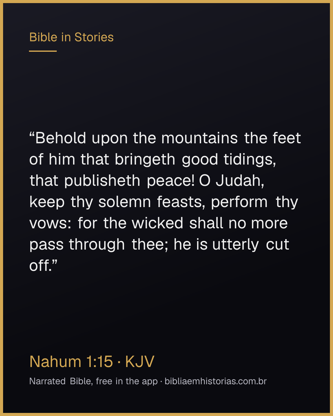 Verse image for Nahum 1:15 to share