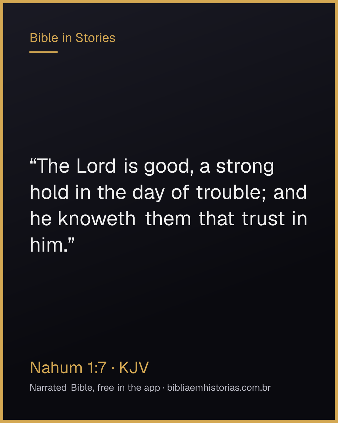Verse image for Nahum 1:7 to share