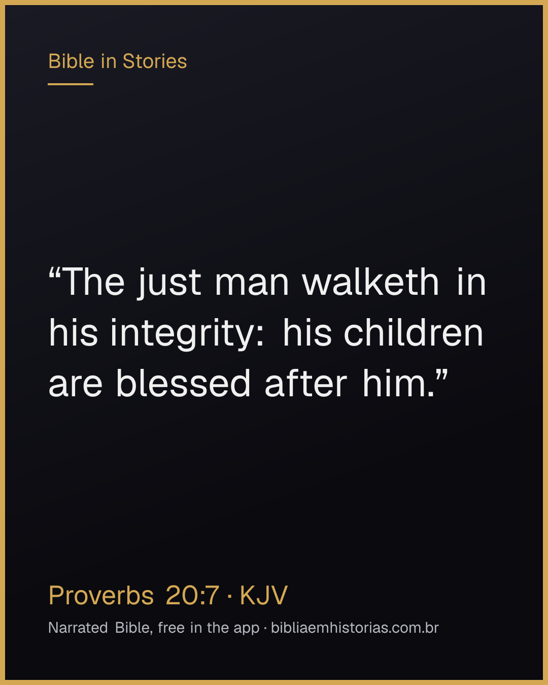Verse image for Proverbs 20:7 to share