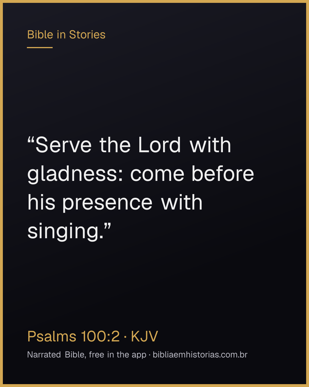 Verse image for Psalms 100:2 to share