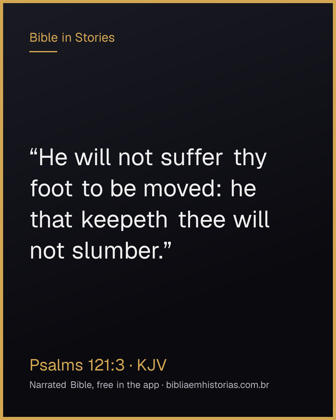 Verse image for Psalms 121:3 to share