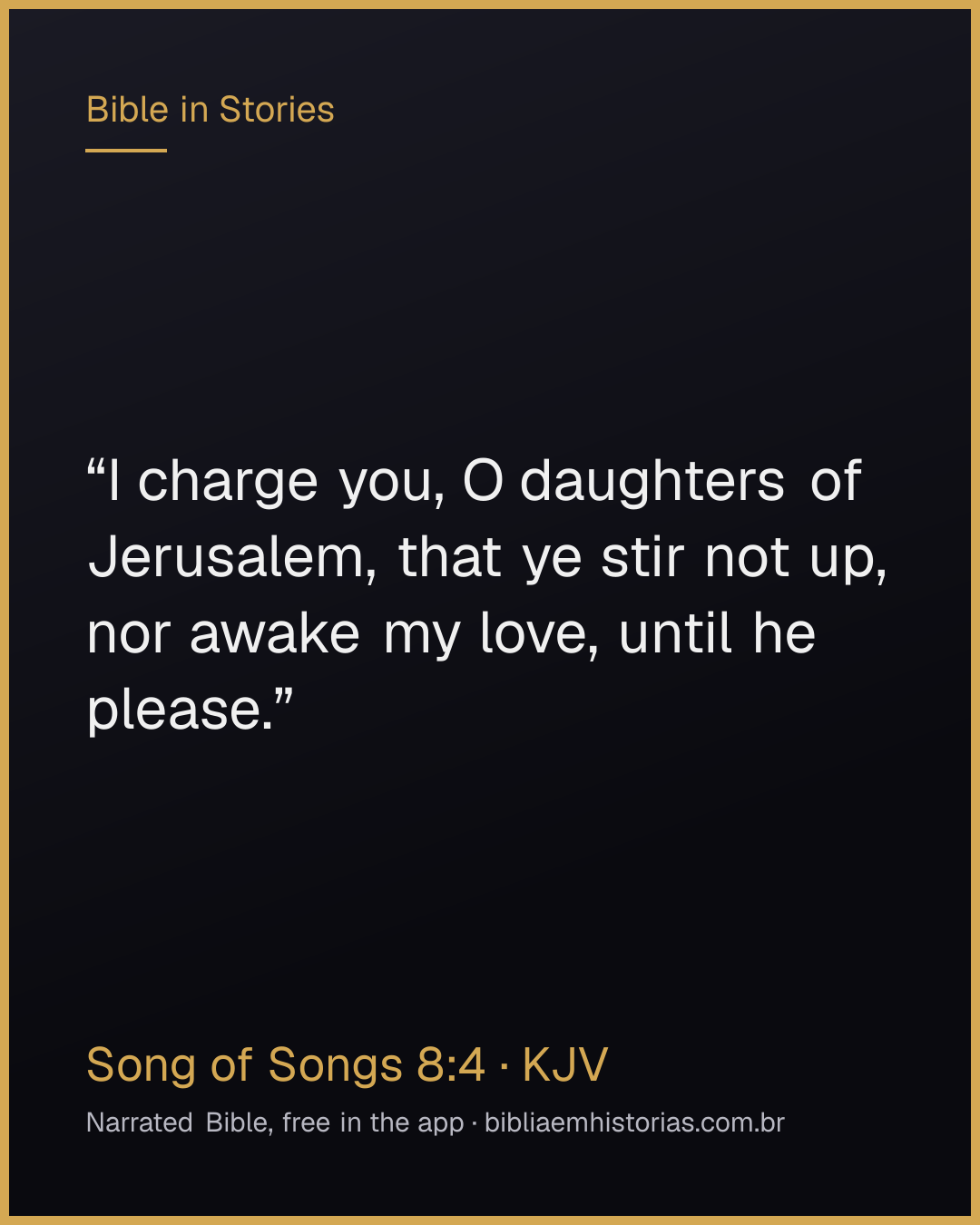 Verse image for Song of Songs 8:4 to share