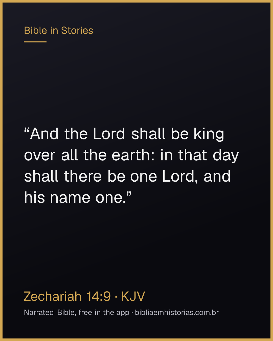 Verse image for Zechariah 14:9 to share