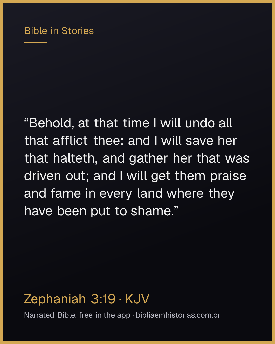 Verse image for Zephaniah 3:19 to share