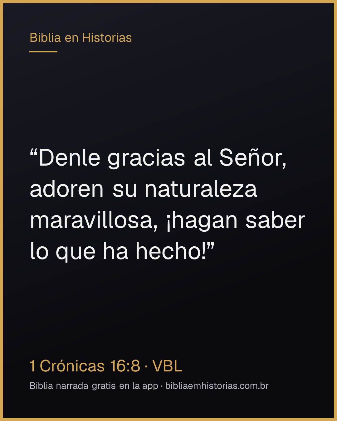 Imagen del versículo 1 Crónicas 16:8 para compartir