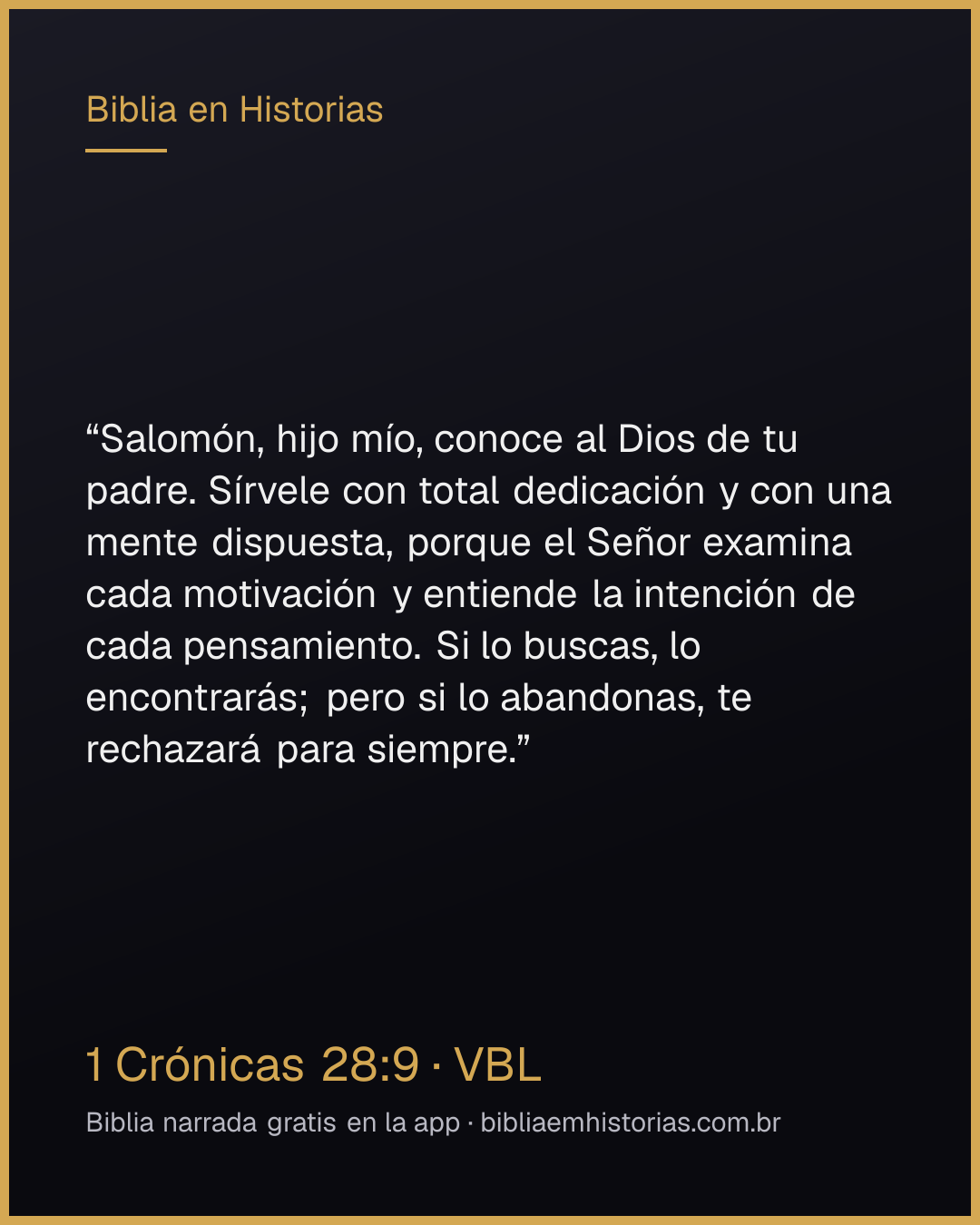 Imagen del versículo 1 Crónicas 28:9 para compartir