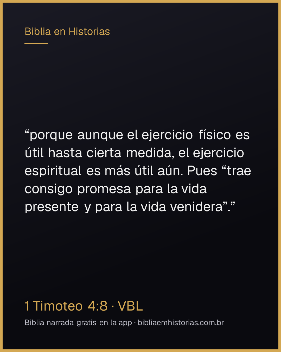 Imagen del versículo 1 Timoteo 4:8 para compartir