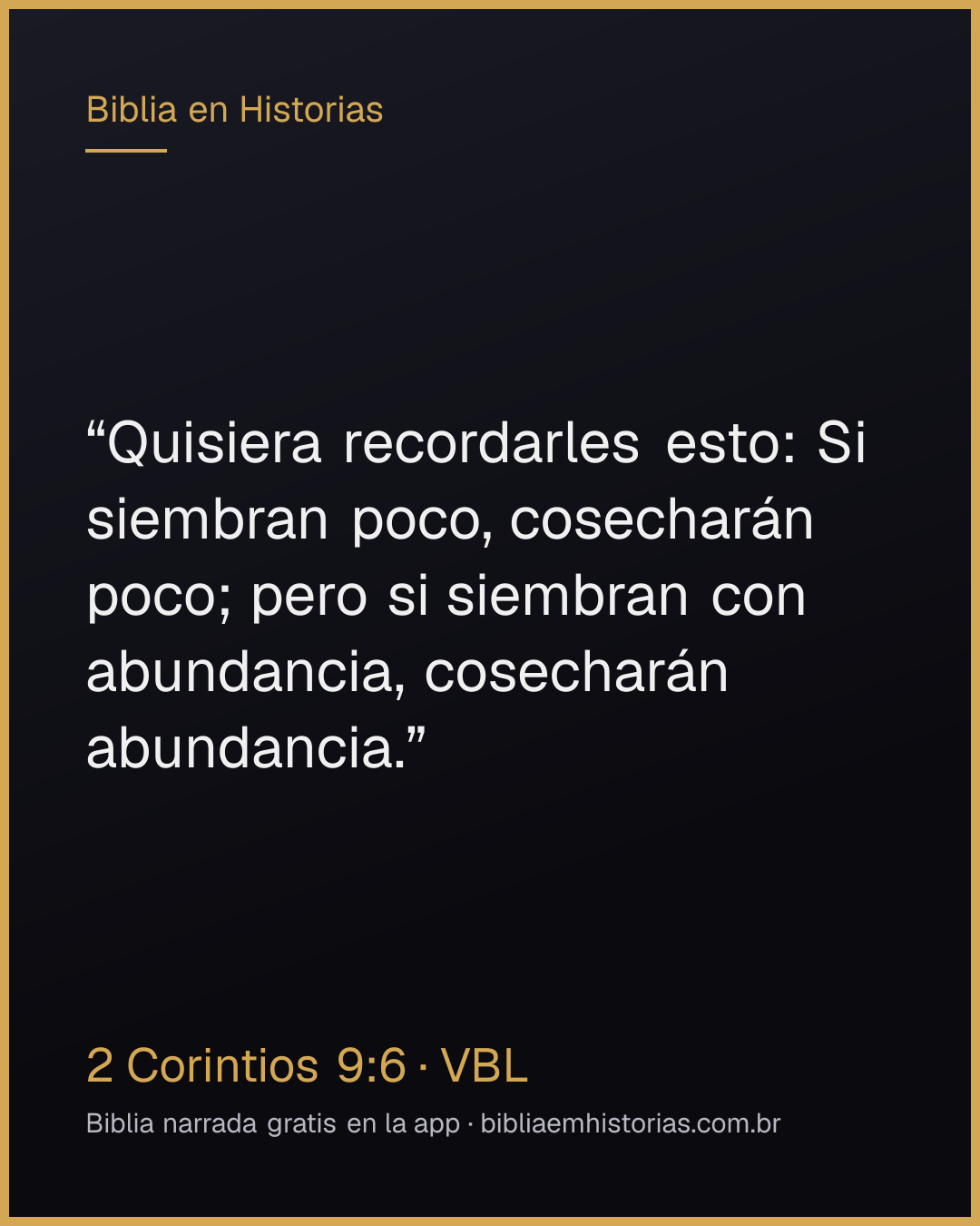 Imagen del versículo 2 Corintios 9:6 para compartir