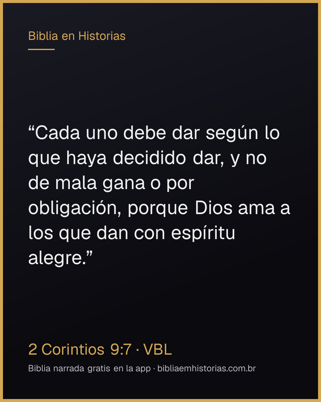 Imagen del versículo 2 Corintios 9:7 para compartir