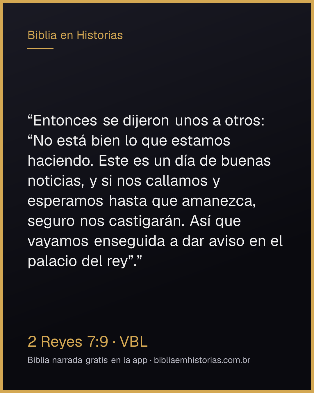 Imagen del versículo 2 Reyes 7:9 para compartir