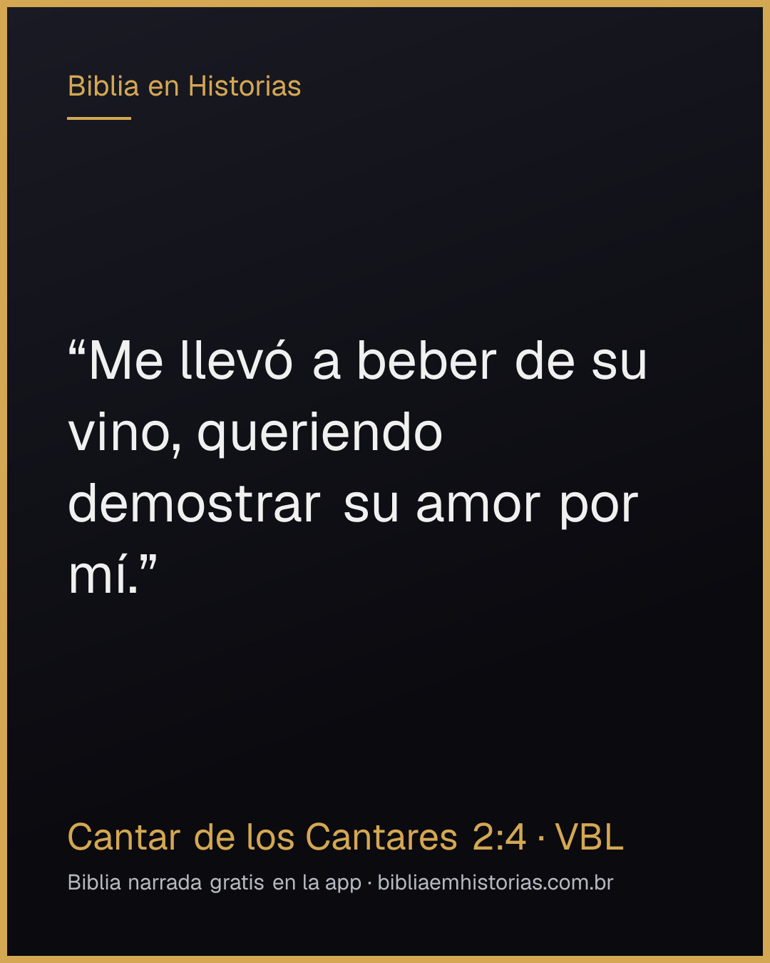 Imagen del versículo Cantar de los Cantares 2:4 para compartir