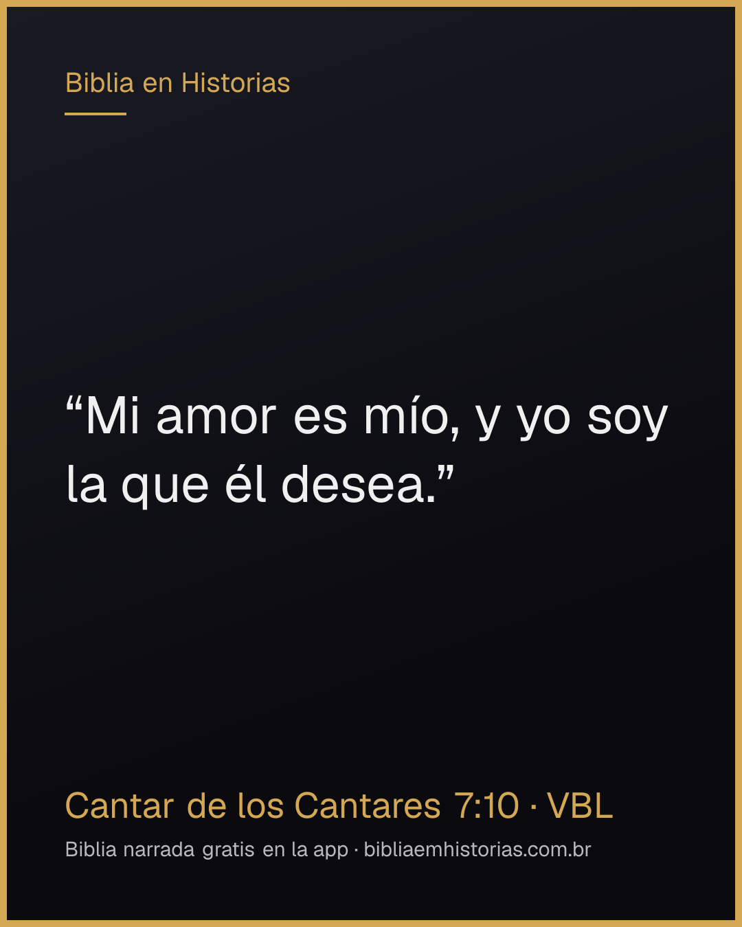 Imagen del versículo Cantar de los Cantares 7:10 para compartir