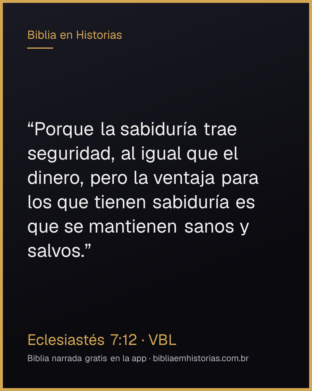 Imagen del versículo Eclesiastés 7:12 para compartir