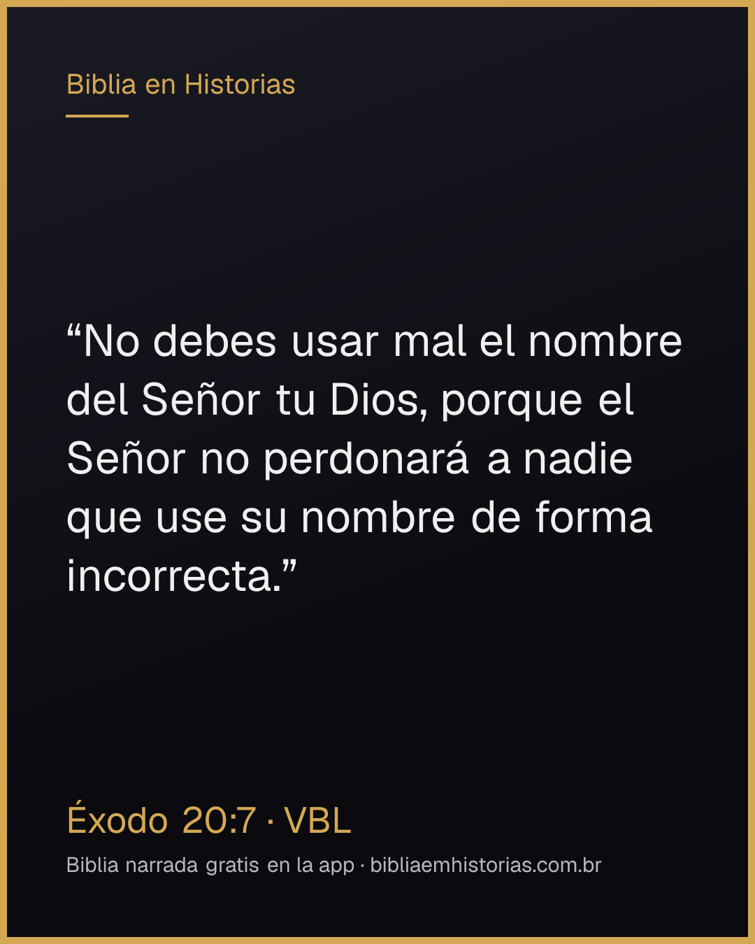 Imagen del versículo Éxodo 20:7 para compartir