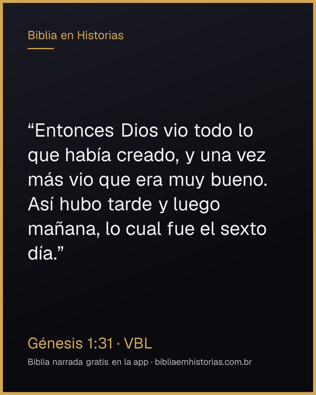 Imagen del versículo Génesis 1:31 para compartir