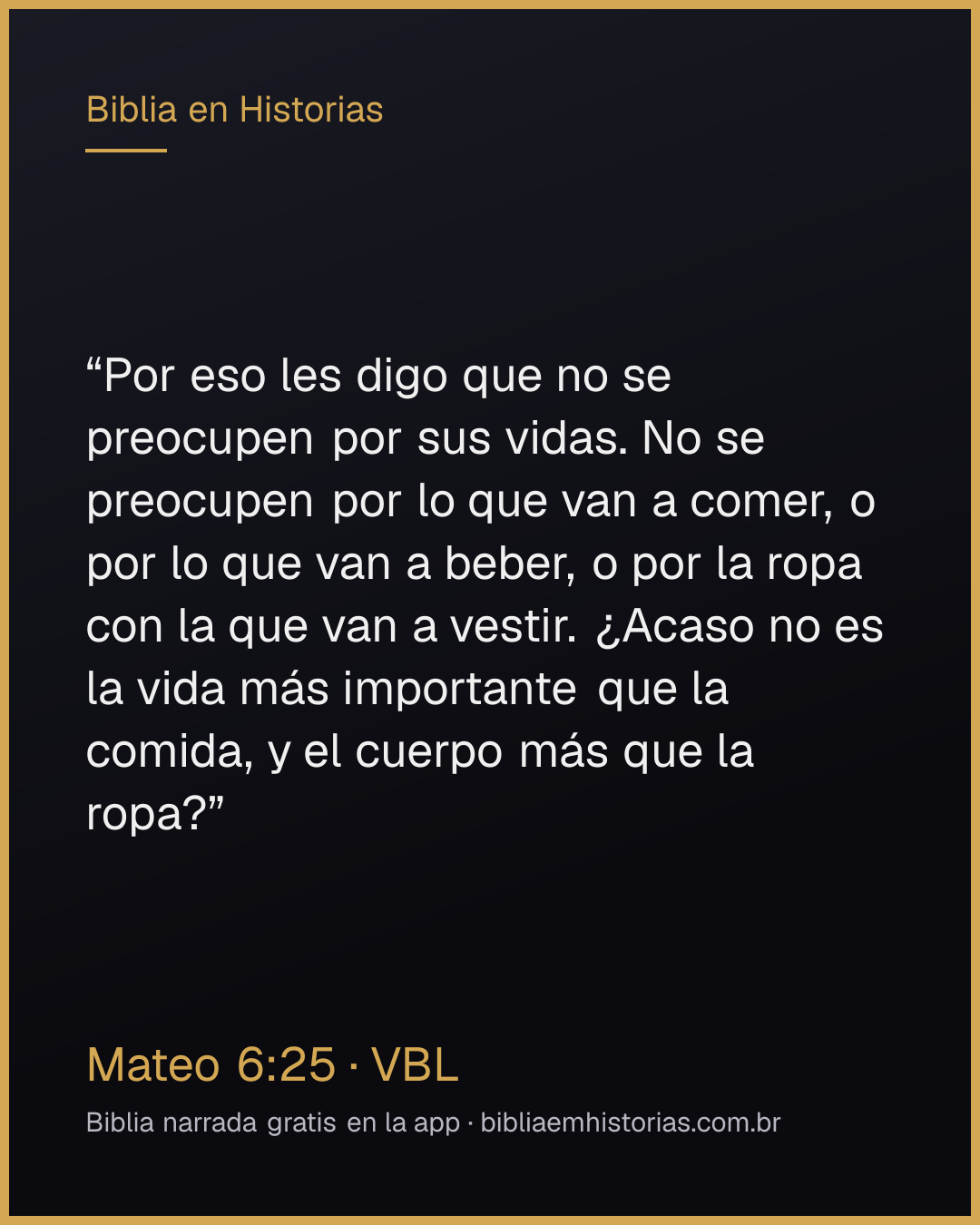 Imagen del versículo Mateo 6:25 para compartir