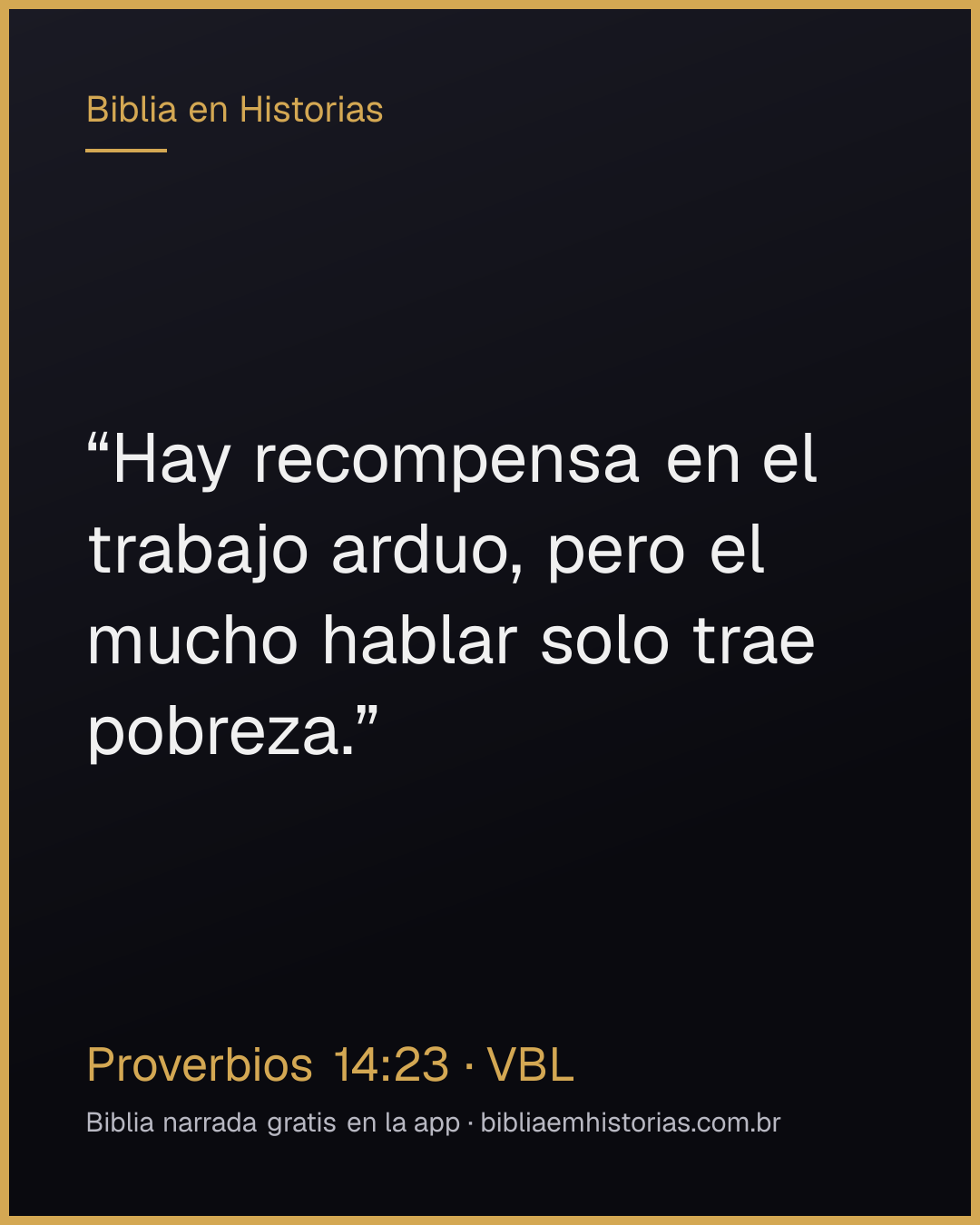 Imagen del versículo Proverbios 14:23 para compartir