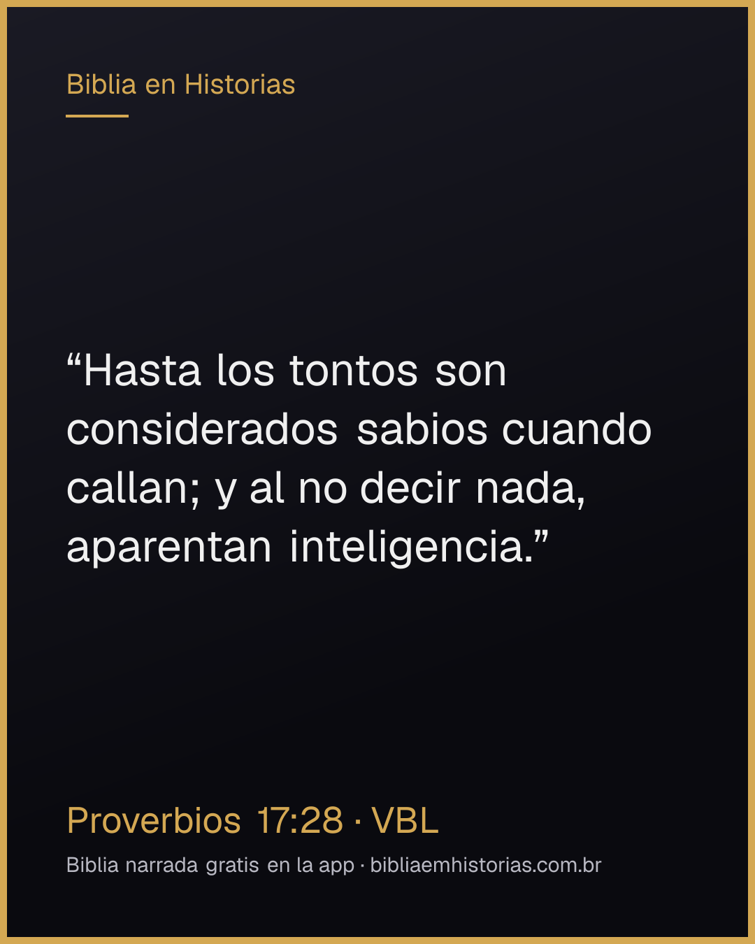 Imagen del versículo Proverbios 17:28 para compartir