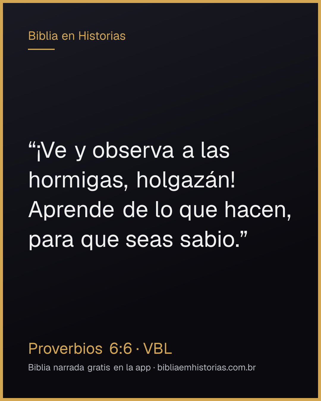 Imagen del versículo Proverbios 6:6 para compartir