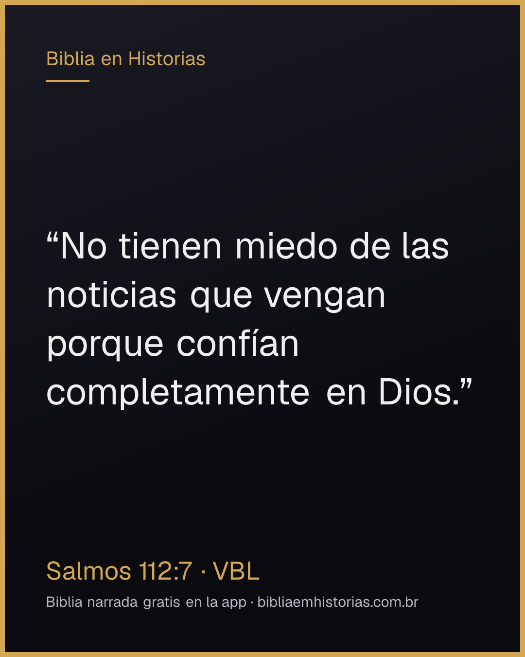 Imagen del versículo Salmos 112:7 para compartir