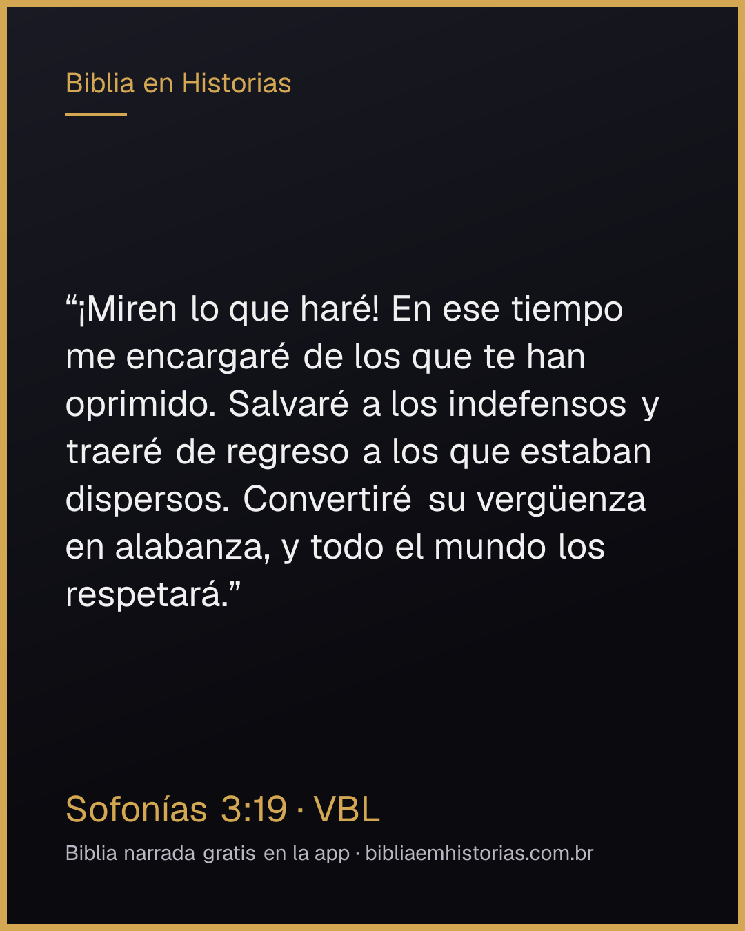 Imagen del versículo Sofonías 3:19 para compartir