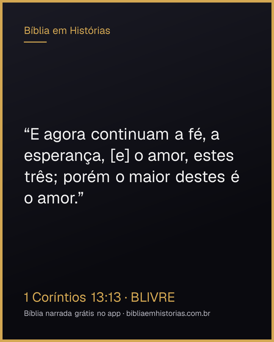Imagem do versículo 1 Coríntios 13:13 para compartilhar