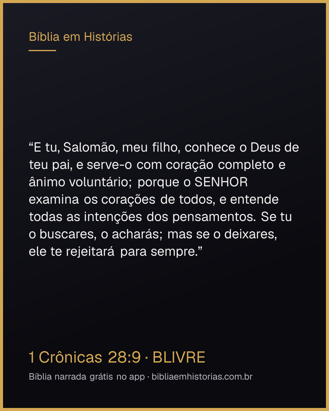 Imagem do versículo 1 Crônicas 28:9 para compartilhar