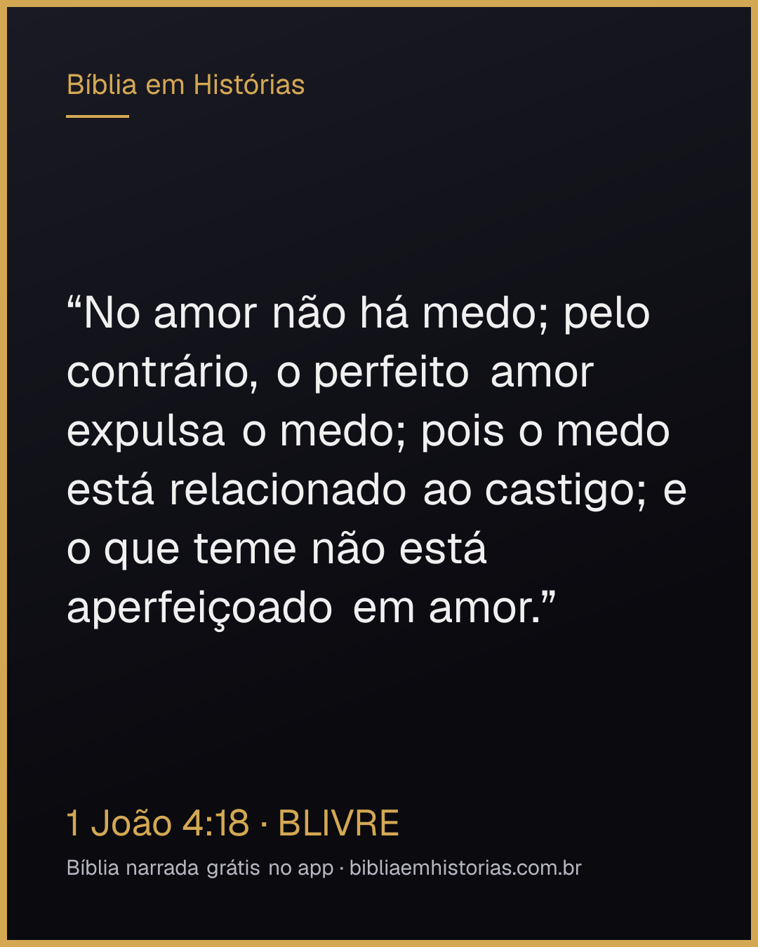 Imagem do versículo 1 João 4:18 para compartilhar