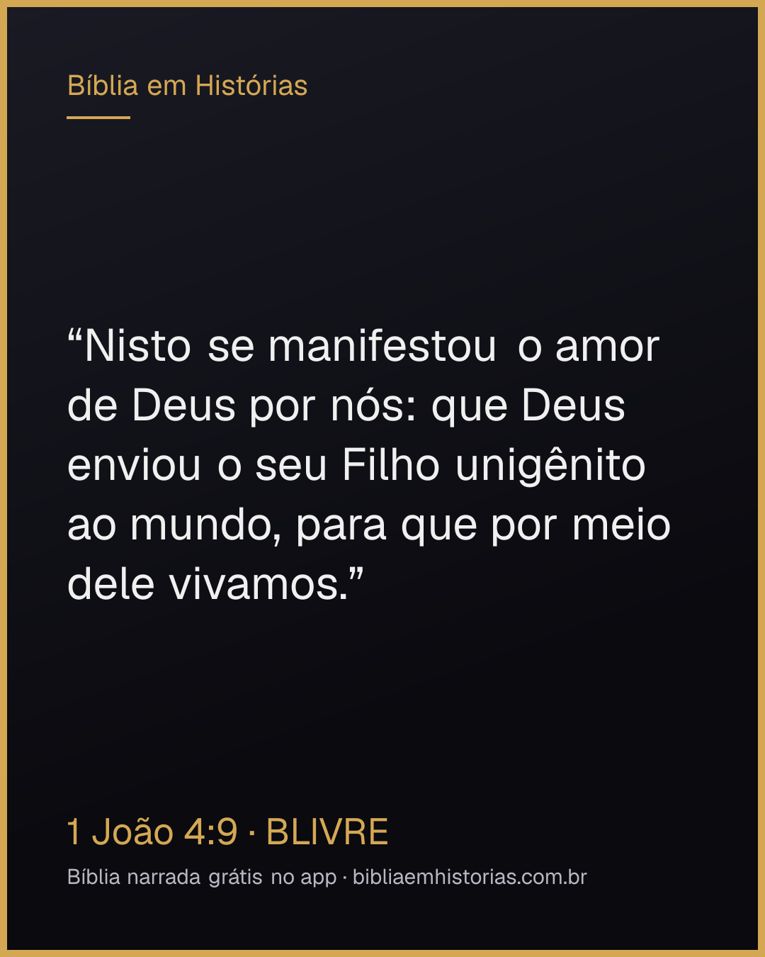 Imagem do versículo 1 João 4:9 para compartilhar