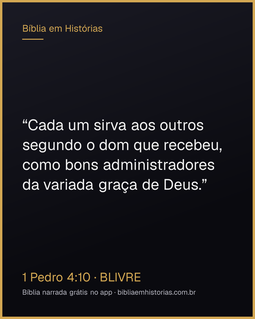 Imagem do versículo 1 Pedro 4:10 para compartilhar