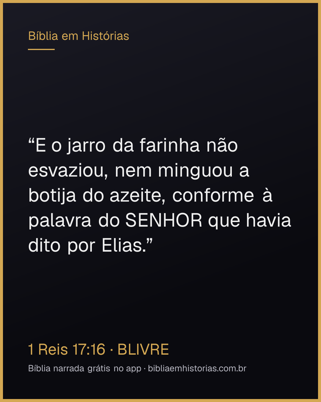 Imagem do versículo 1 Reis 17:16 para compartilhar