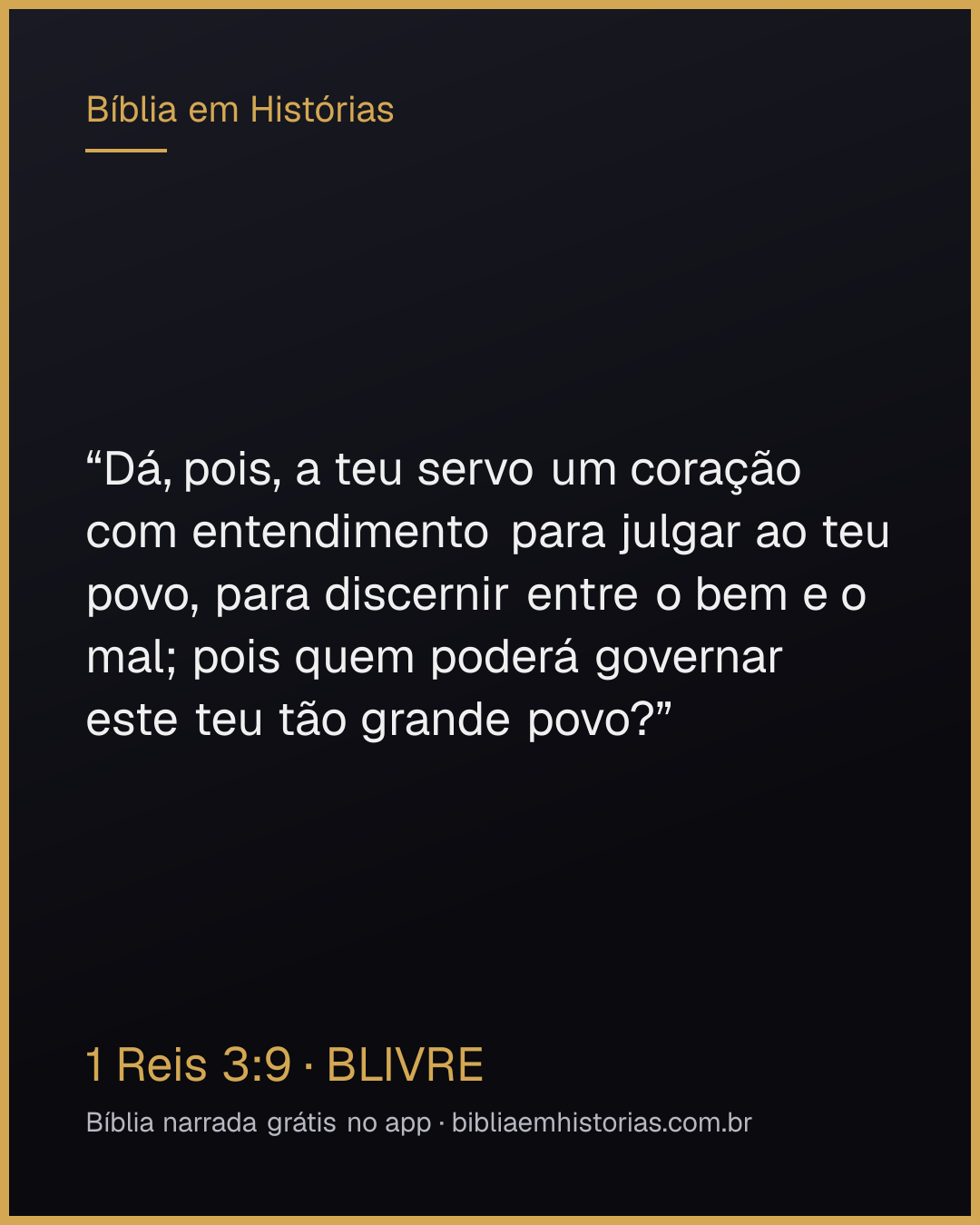 Imagem do versículo 1 Reis 3:9 para compartilhar